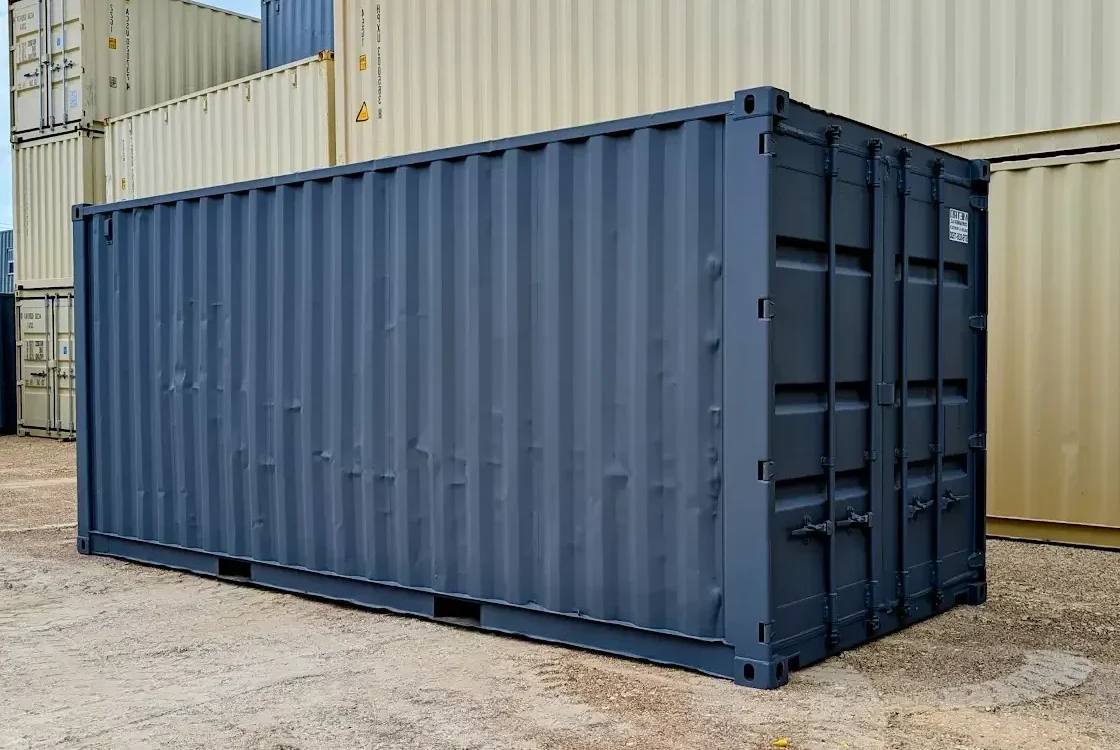 20 foot refurbished dark gray shipping container