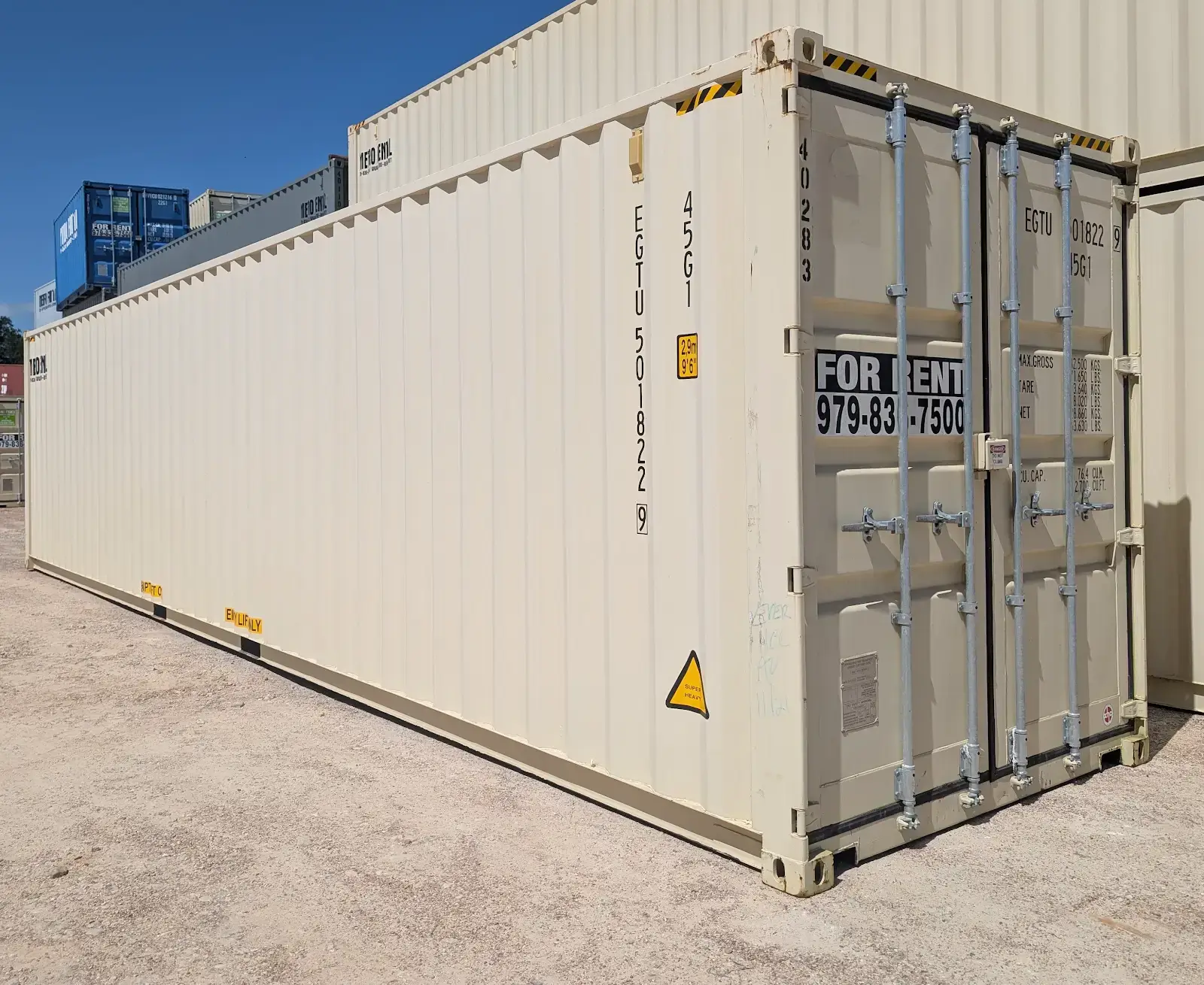 40 foot one trip beige shipping container