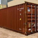 Opposite corner view of 40 foot used cargo worthy container