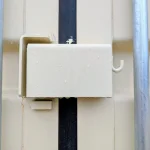 Close up of container lockbox on beige 20 foot one trip unit