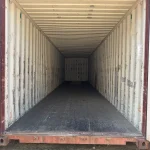 Interior of 40 foot used cargo worthy container with wood floor