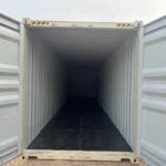 Interior view of 40 foot rental container with wood floor