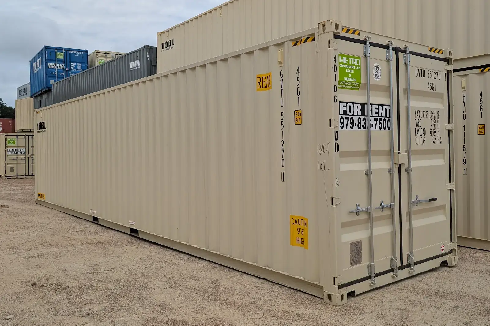 40 foot double door container rental